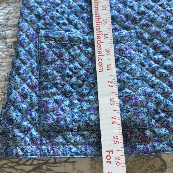 Quilted floral reversible jacket Womens L  Cotton cottage core Country Romantic - Picture 14 of 16